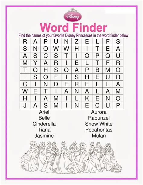 Easy Disney Word Searches Activity Shelter Easy Disney Word Searches
