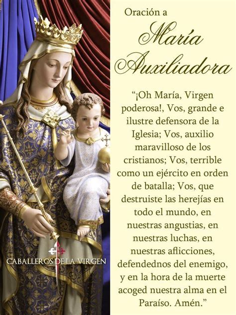 Oración A María Auxiliadora Fuentecaballeros De La Virgen Facebook