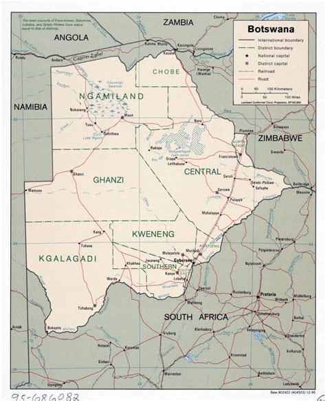 Large Scale Political And Administrative Map Of Botsw Vrogue Co