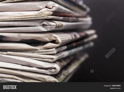 Pile Newspapers Print Image And Photo Free Trial Bigstock