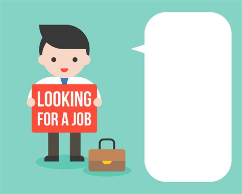 Businessman Hold Looking For A Job Sign With Blank Speech Bubble 464552
