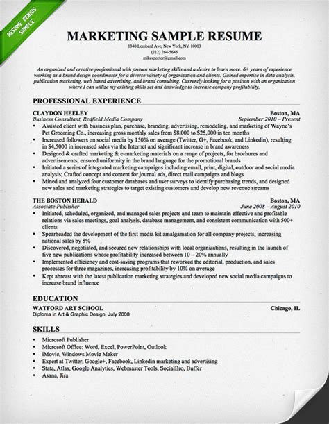 Free resume examples created by our experts in 2020. Marketing Resume Sample | Resume Genius