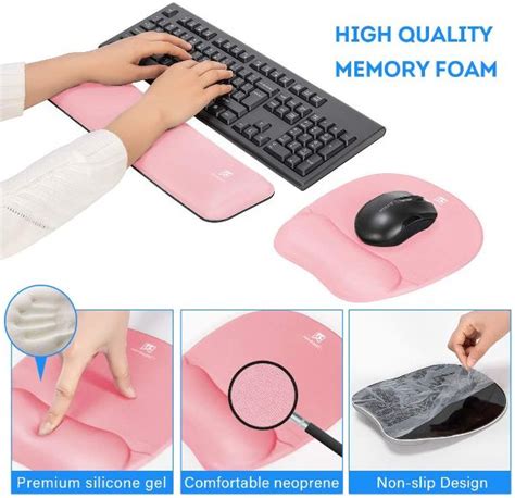 Keyboard Wrist Rest Mouse Pad Pink