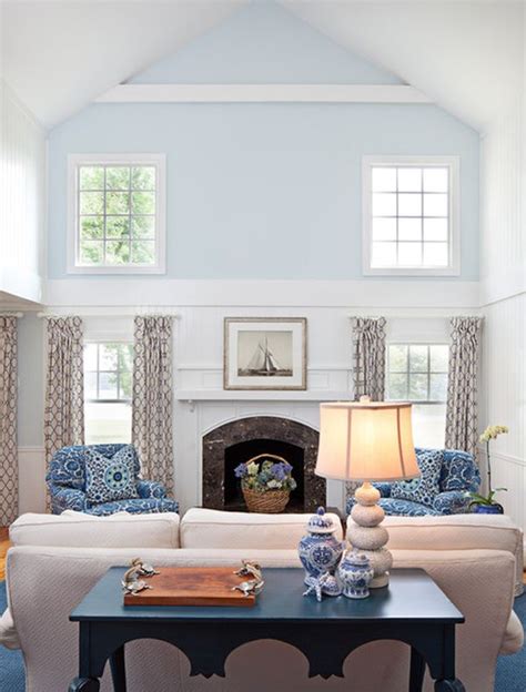 Use one, tall focal point. Cool Blue Living Room Ideas