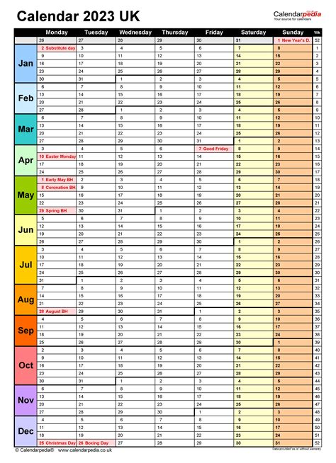2023 Calendar With Week Numbers Excel Uk Printable Templates Free