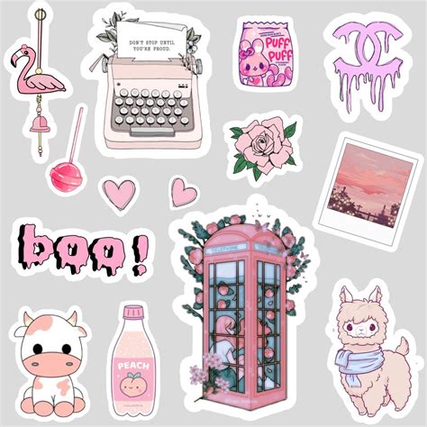 Pink Stickers Cute Stickers Cool Stickers Kawaii Stickers