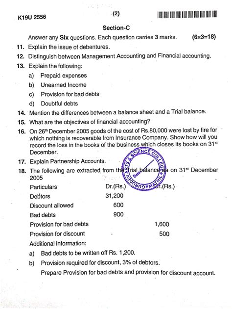 Kannur University Bba Bba Rtm Financial Accounting November