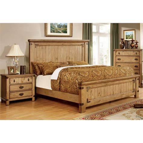 Glacier country customizable bedroom set bedroom set featuring panel bed, nightstand with bottom shelf, nightstand with two drawers, nightstand with one bedroom set in the french style. Furniture of America Sierren Country Style 2-piece Bedroom Set