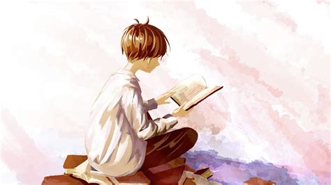 Anime Boy Reading A Book