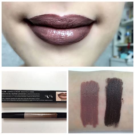 Nyx Ombre Lip Duo Swatch In The Shade 06 Cookies And Cream Nyx Ombre