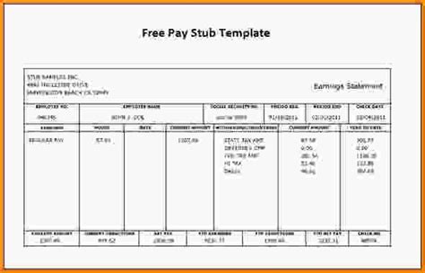 Blank Free Printable Pay Stub Template Hq Template Documents