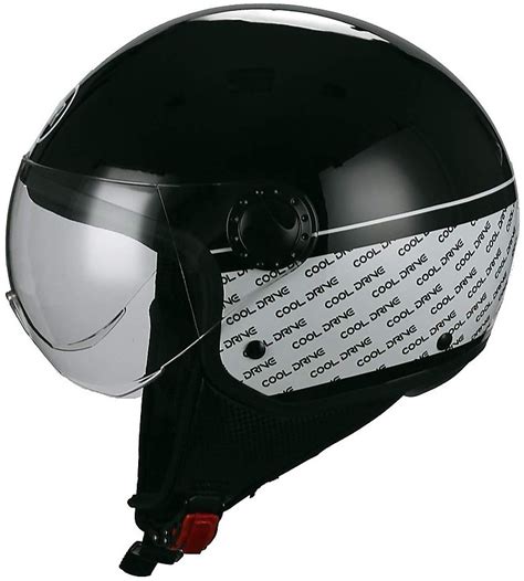Demi Jet Motorcycle Helmet Domed Visor Bhr 801 Cool Drive Black For
