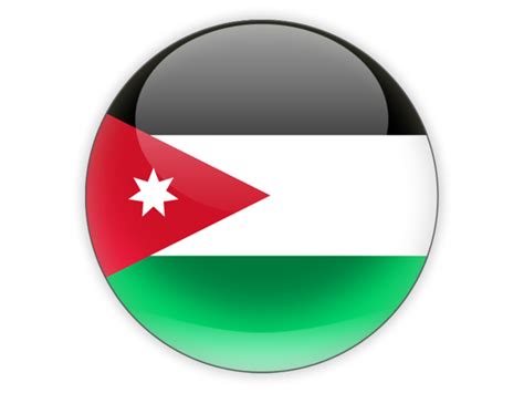 Round Icon Illustration Of Flag Of Jordan