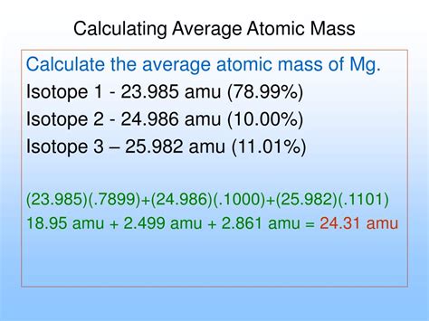 PPT - Average Atomic Mass PowerPoint Presentation, free download - ID ...