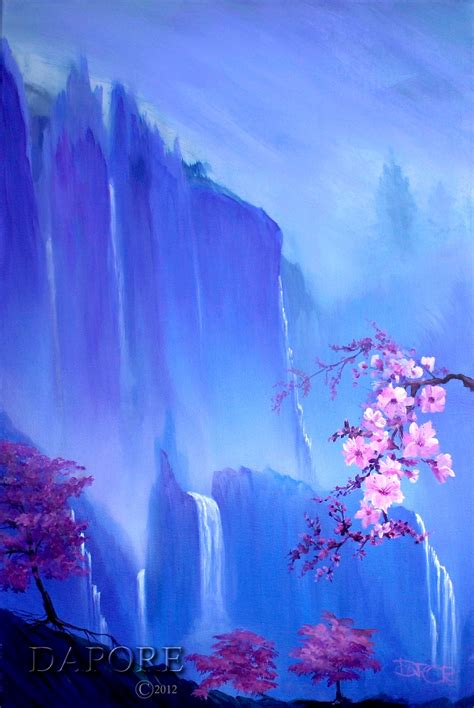 Abstract Landscape Modern Fine Art Paintings Cherry Tree