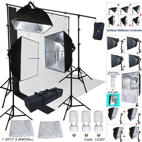 Black/White Backdrop Support Stand Photography Studio Video Softbox
