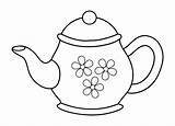 Teapot Tea Coloring Pot Printable Template Pattern Cup Printablee Category Via sketch template