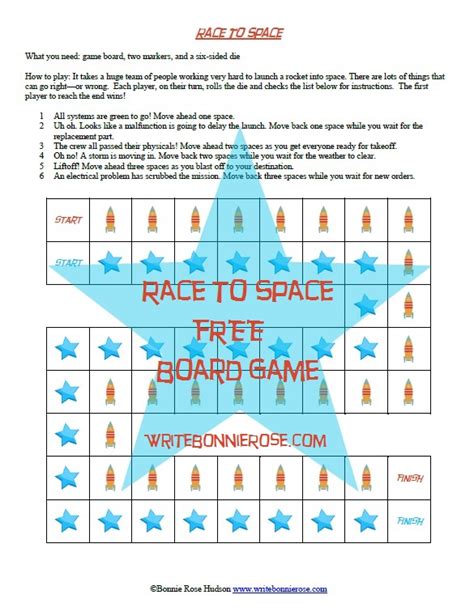 4 free printable space bingo boards; Timeline Worksheet: May 27, 1961, Race to Space Board Game