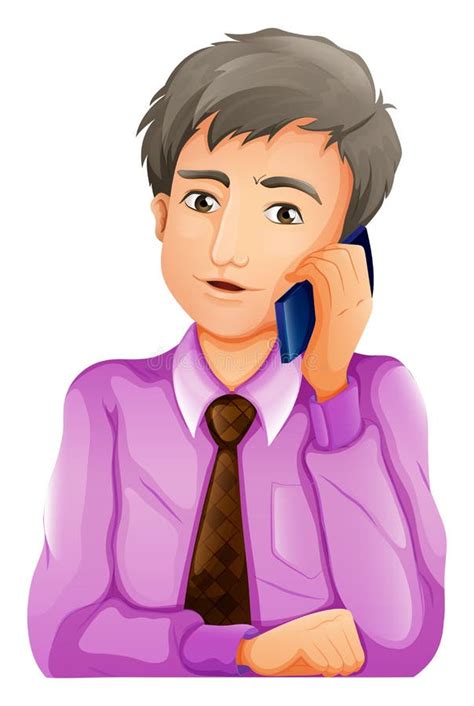 A Man With A Phone Stock Vector Illustration Of Human 41431490