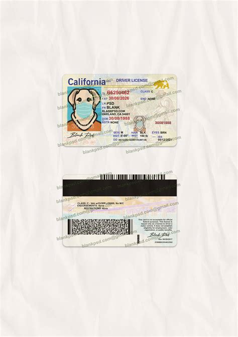 California Drivers License Template New V2 Blank Psd