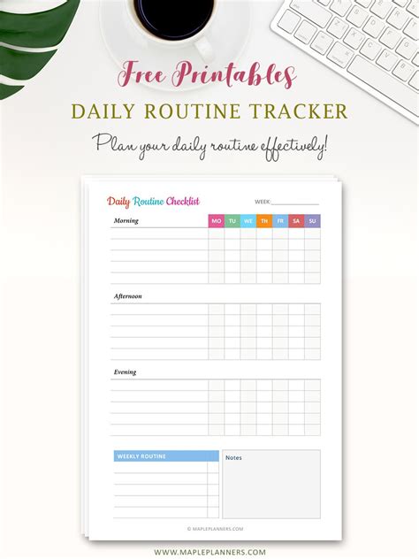 Plan Your Routine With Daily Routine Tracker Printable