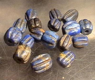 17 Ancient Egyptian Lapis Lazuli Barrel Beads 500 100 Bc 7mm 10mm In