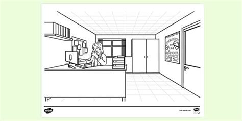 Free Office Colouring Sheet Twinkl Resources Twinkl