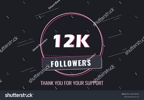 12k Followers Thank You Followers Banner Stock Vector Royalty Free