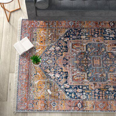 Walking across your rug crushes the fibers. World Menagerie Artemas Power Loomed Rust Area Rug Rug ...