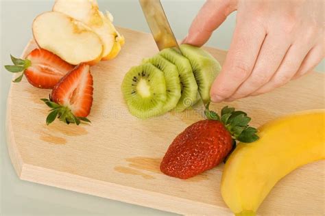 Fruits On Chopping Board Stock Image Image Of Food Cutting 9110405