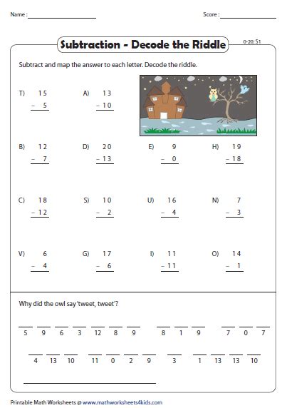 Math Riddles Worksheets Free Printable Askworksheet