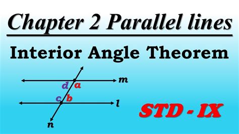 Parallel Lines Std 9 I Interior Angle Theorem Proof I Parallel Lines