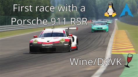 Assetto Corsa First Race With A Porsche 911 RSR Linux Wine DXVK