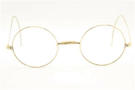 Antique Round Windsor Eyeglasses Vintage Glasses Gold Round 40mm Lennon