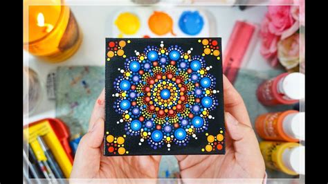 Easy Mandala Dot Painting Bazaar Theme Youtube