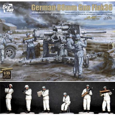 Border Models Ww2 German 88mm Gun Flak 36 135 Scale With Figures