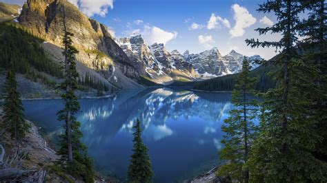 2560x1440 Lake Scenery Alberta Trees 5k 1440p Resolution