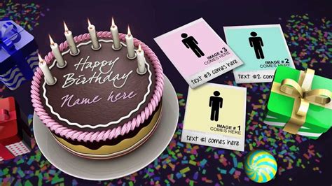 After effects template | free happy birthday slideshow. Cake Celebrations-After Effects Template - YouTube