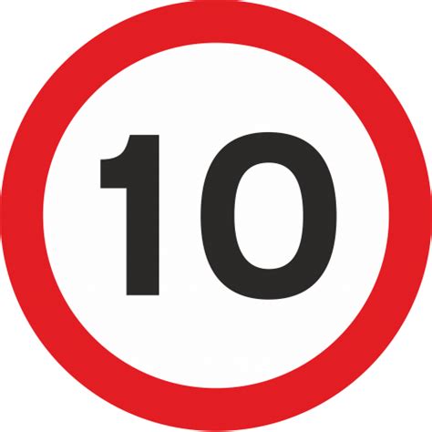 10mph Maximum Speed Sign With Uk