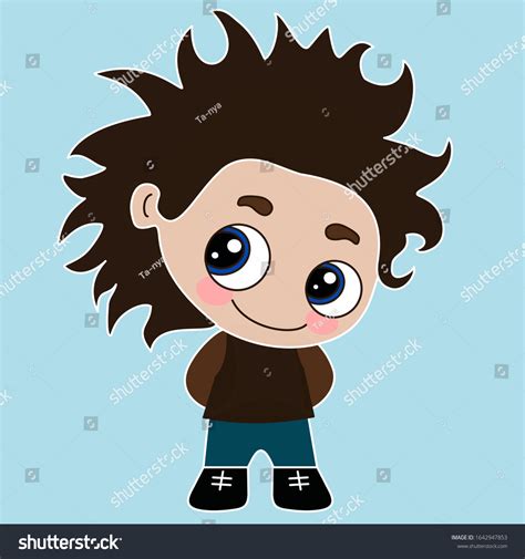 Emoticon Modest Shy Boy Who Stands Stock Vector Royalty Free