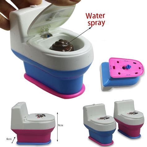 Funny Tricky Toy Mini Prank Squirt Spray Water Toilet Spoof Gadgets Toys Closestool Joke Gag Toy