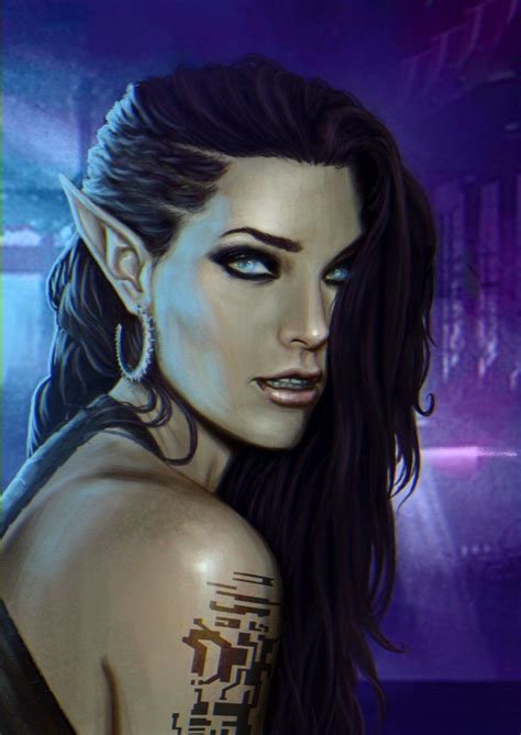 Modern Day Elf Urban Fantasy Inspiration Shadowrun Elf Portrait By