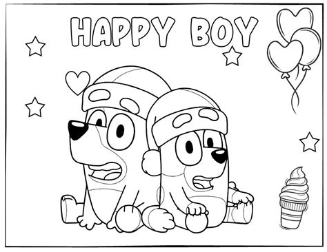 Bluey Birthday Coloring Pages