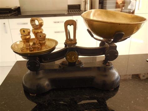Reproduction Of Old Fashioned Kitchen Scales With Weights In Coleford