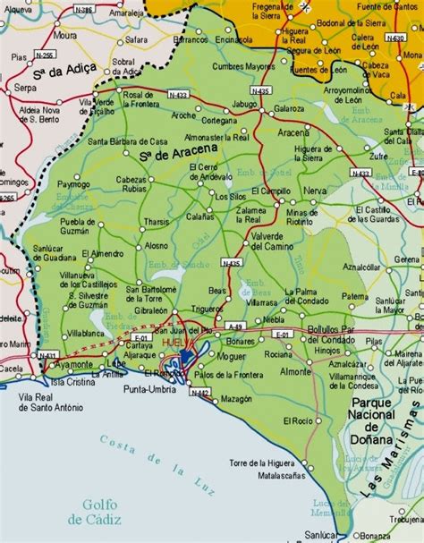 Mapa De Huelva Mapa Físico Geográfico Político Turístico Y Temático