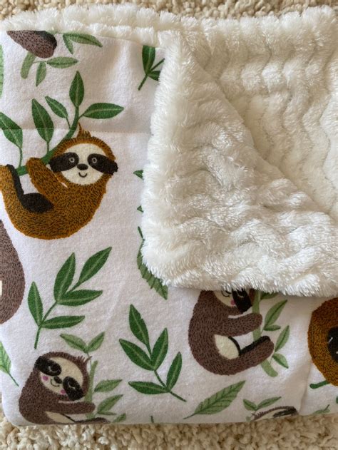 Plush Sloth Baby Blanket Etsy