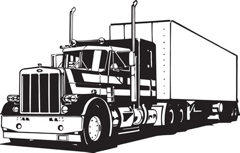 Vectorian art: Truck Lineart Vectorfree download, free download vector