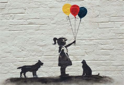 Additions To Banksy Girl Balloon Themed Artwork In Sandwich