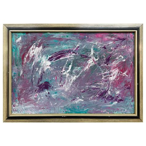 Abstract Expressionist Painting Signed L Nicoletti At 1stdibs