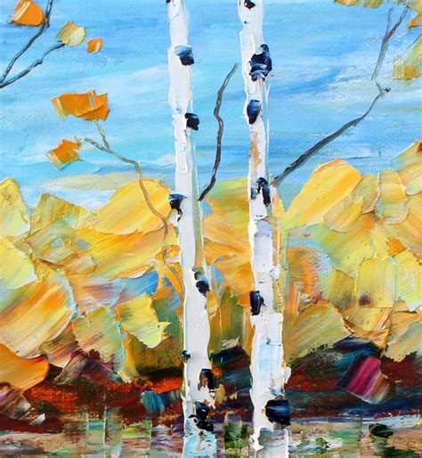 Birch Trees Painting Tree Art Original Oil On Canvas Palette Knife